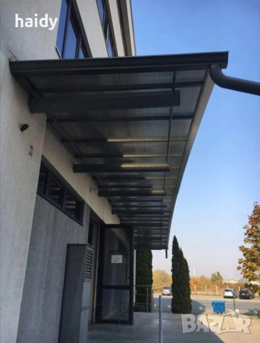 Навеси от метални конструкции с поликарбонат и сандвич панел , снимка 8 - Ремонти на покриви - 52533702