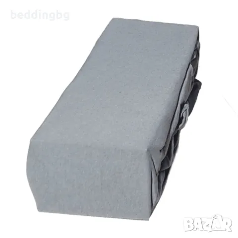 Чаршаф с ластик трико Премиум – тъмно сиво, 100% български памук, снимка 1