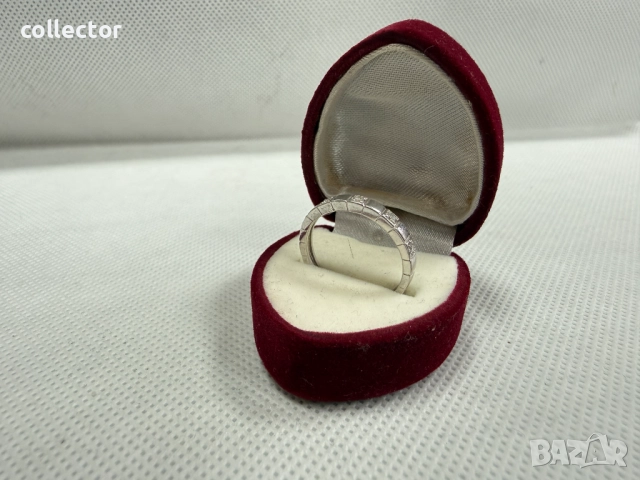 Сребърен пръстен / халка с кристали. №7767, снимка 4 - Пръстени - 52832671