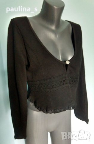 Два броя / Памучен топ тип жилетка с къдри "38" и "H&M" , снимка 4 - Жилетки - 36675878