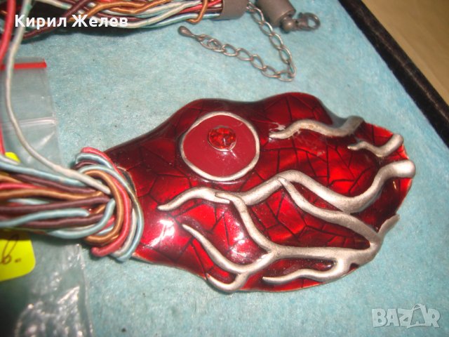 ГОЛЯМ ЕМАЙЛИРАН СРЕБРИСТ ФЕШЪН АРТ МЕДАЛЬОН 25517, снимка 7 - Колиета, медальони, синджири - 35518076