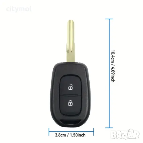 Кутийка за ключ с острие 153, с 2 бутона за Renault/Dacia: Clio 4, Kangoo, Master, Modus, Trafic, Tw, снимка 2 - Аксесоари и консумативи - 49281798