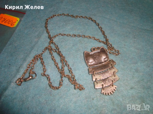 ПОСРЕБРЕНО БУХАЛЧЕ ВИНТИДЖ АРТ МОДЕН МЕДАЛЬОН с ВЕРИЖКА 27006, снимка 3 - Колиета, медальони, синджири - 34985664