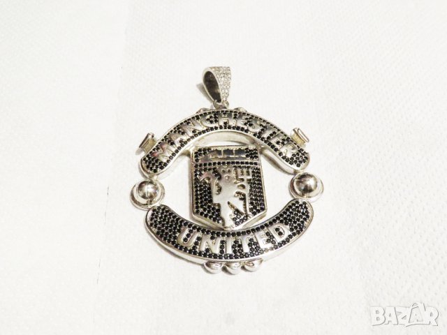 Голяма поръчкова сребърна емблема на  Manchester United, футбол Манчестер юнайтед сребро, снимка 5 - Колиета, медальони, синджири - 35584976