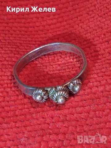 СРЕБЪРЕН ВЪЗРОЖДЕНСКИ ФИЛИГРАНЕН ПРЪСТЕН ВИСОКА ПРОБА СРЕБРО РЪЧНА ЮВЕЛИРНА СТАРА ИЗРАБОТКА 25113