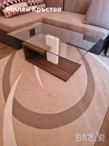 Холна масичка от стъкло и дърво., снимка 3 - Маси - 51014092