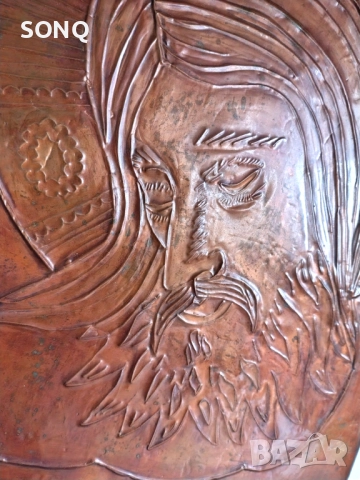 Страхотно Старо Медно Пано - Исус Христос, снимка 4 - Пана - 52125025