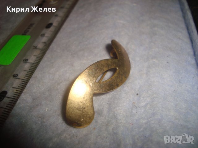 СТАРА ПОЗЛАТЕНА РЕТРО АР НУВО СТИЛНА БРОШКА от НЕРЪЖДАЕМА СТОМАНА МАЙСТОРСКА ИЗРАБОТКА 29071, снимка 4 - Антикварни и старинни предмети - 37719423