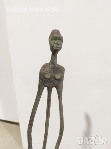 Стара африканска бронзова статуетка, снимка 3 - Антикварни и старинни предмети - 52772042