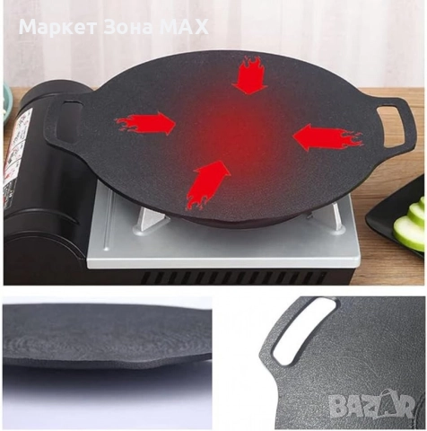 Многопластов тиган 34 см с незалепващо покритие, снимка 3 - Съдове за готвене - 52931303