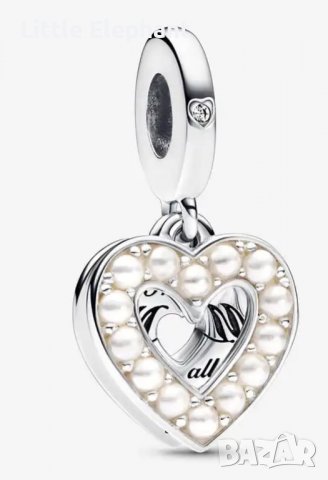 Сребърен висящ елемент Пандора"Благодаря ти,мамо"/нов, снимка 1