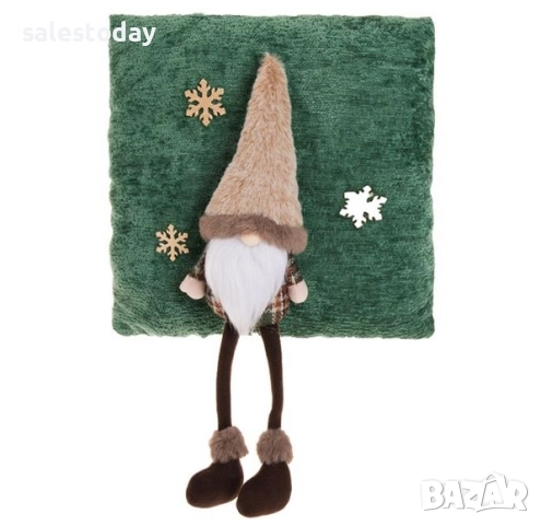 Коледна Възглавница джудже/ Коледен Гном, Зелена, 3D, снимка 2 - Възглавници - 52373963
