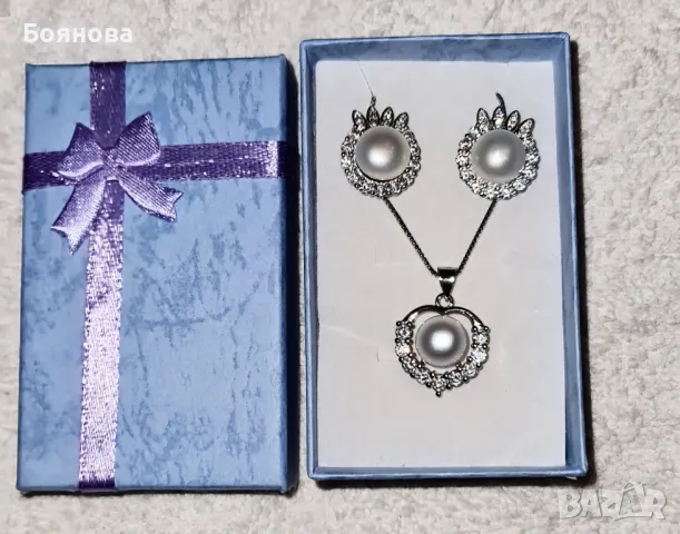 Комплект от естествени перли и сребро , снимка 10 - Бижутерийни комплекти - 35809328