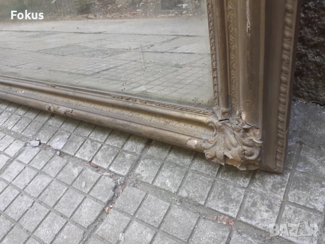 Старо голямо и масивно градско огледало с дъски барок, снимка 2 - Антикварни и старинни предмети - 53422977