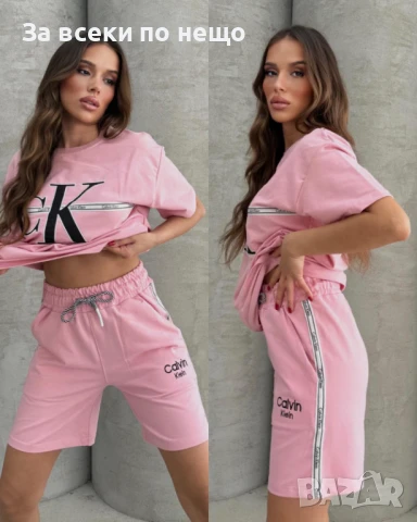 Calvin Klein Дамски Летен Комплект👚🩳Дамски Къс Екип Келвин Клайн - 6 Цвята Код A665, снимка 5 - Комплекти - 50669605