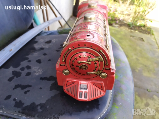 Стара ламаринена играчка/локомотив, снимка 5 - Антикварни и старинни предмети - 52546877