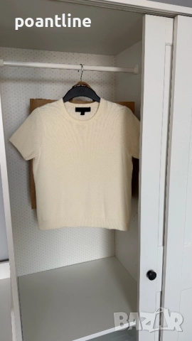 НОВ МОДЕЛ плетен пуловер 100% памук къс ръкав ZARA 