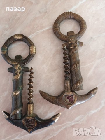 Тирбушон отварачка котва изцяло бронз, снимка 2 - Антикварни и старинни предмети - 43801177