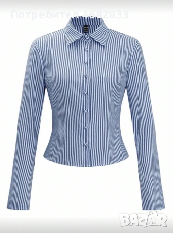 Риза с бели и сини ленти, снимка 2 - Ризи - 53028057