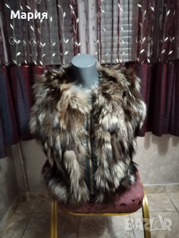  Луксозен дамски елек от лисица, естествен  косъм и кожа, различни видове елеци, болеро , снимка 7 - Елеци - 34084026