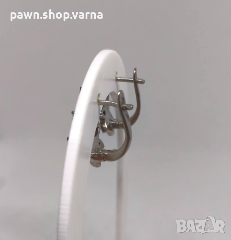 Сребърни обеци с инкрустации – проба 925 – 4,98 г, снимка 4 - Обеци - 50497712