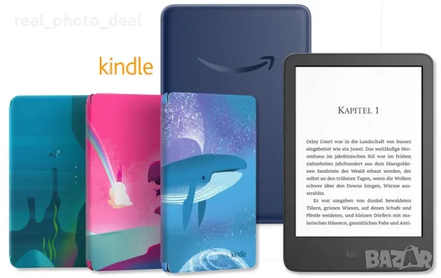 Kindle 2022, 16GB, 6", 300 ppi, 11-та генерация + оригинален калъф - чисто нов, гаранция, снимка 1