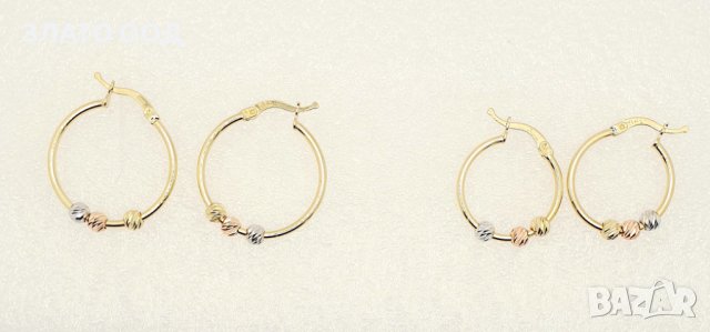 Златни обеци халки- с елементи тип Пандора 14К, снимка 15 - Обеци - 40371207