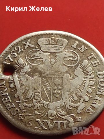 Сребърна монета 17 кройцера 1752г. Франц първи Кремниц Австрия 26215, снимка 12 - Нумизматика и бонистика - 42984726
