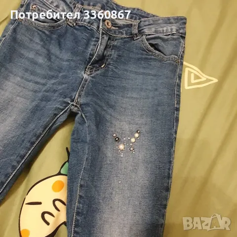 Дамски дънки с капсоловани перли, снимка 4 - Дънки - 49340150