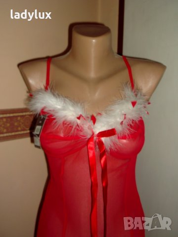 Jumbo, Нова Червена Нощница с пух, Размер S. Код 833, снимка 2 - Бельо - 27121642