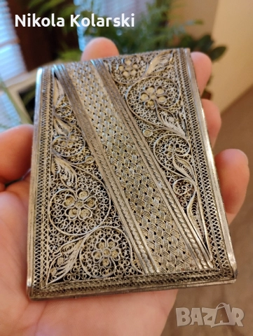 Уникална антикварна възрожденска сребърна табакера (музеен експонат) , снимка 4 - Антикварни и старинни предмети - 52283924