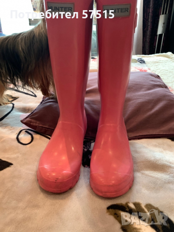 Hunter розови детски гумени ботуши, снимка 4 - Детски боти и ботуши - 36407252