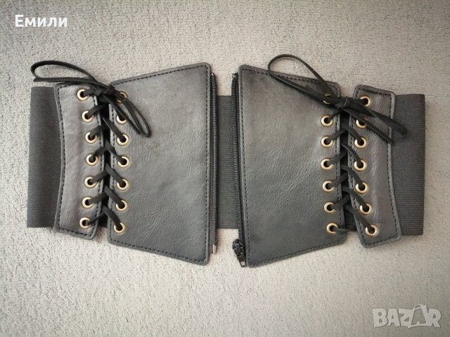 Корсет колан от еко кожа с връзки и цип, снимка 6 - Колани - 37512612