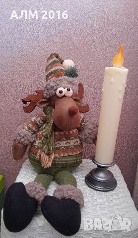 Коледна свещ с трептящ пламък и свещник, снимка 2 - Други - 43178585