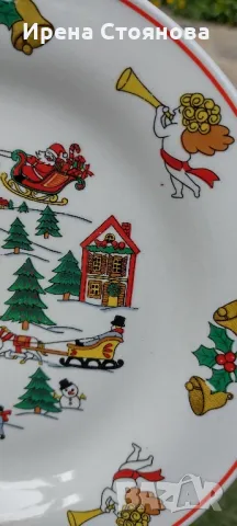6 броя десертни чинии с коледен декор, Ita Bella. Диаметър 20,5 см. , снимка 5 - Чинии - 47319932