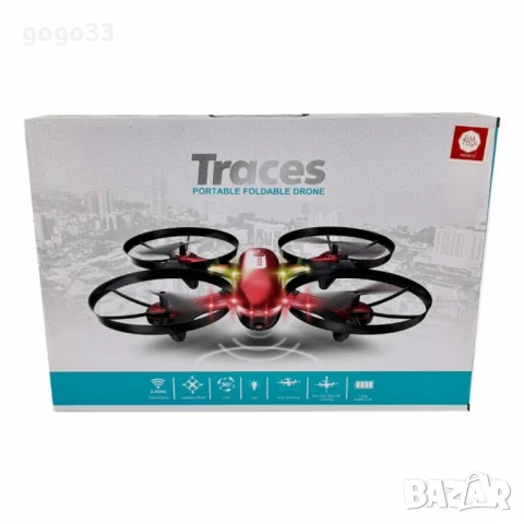 Дрон с жестово управление и Wi-Fi камера – Traces, снимка 2 - Дронове и аксесоари - 51097433