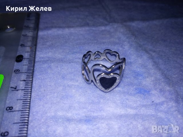 СТИЛЕН АЖУРЕН РОМАНТИЧЕН ФЕШЪН АРТ ПРЪСТЕН със СЪРЧИЦА - БЛАГОРОДНА НЕРЪЖДАЕМА СТОМАНА 37000