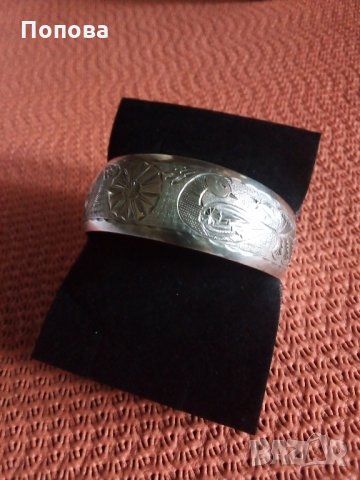 Стара руска сребърна гривна с пауни  поръчкова  ръчна изработка, снимка 5 - Гривни - 26452546