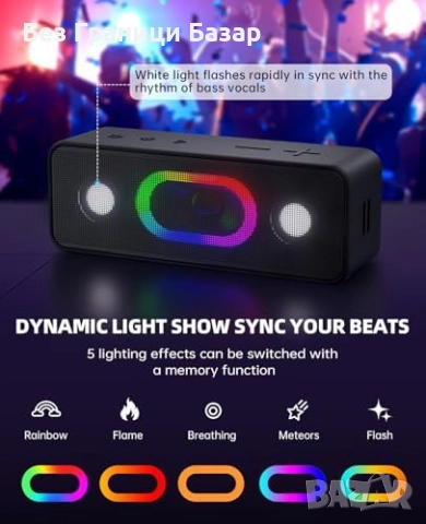 Нова Портативна Bluetooth 5.3 тонколона 16W, TWS и 24 часа батерия, снимка 3 - Тонколони - 52477381