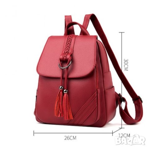 Дамска раница Red b1125, снимка 7 - Раници - 43055137