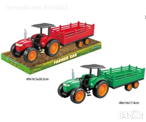 Голям детски трактор с ремарке, снимка 4 - Коли, камиони, мотори, писти - 48054320