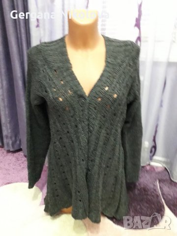 Дамска жилетка плетиво сива