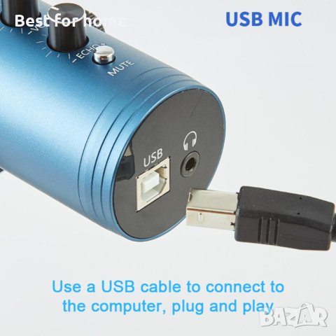 Комплект кондензаторен микрофон за стрийминг на подкаст USB Studio Pop Arm Стойка,ЧЕРЕН, снимка 3 - Микрофони - 40737748