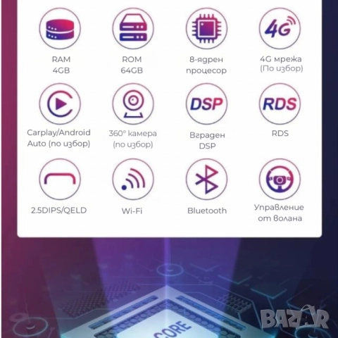 Мултимедия за Volkswagen, Skoda – Android 13, CarPlay, 2GB RAM, 64GB ROM, 8-ядрен процесор, 9", снимка 3 - Друга електроника - 51948620