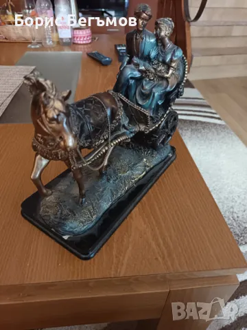 Статуетка кон с каляска, снимка 7 - Статуетки - 49627750