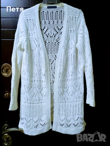 нова бяла памучна жилетка 