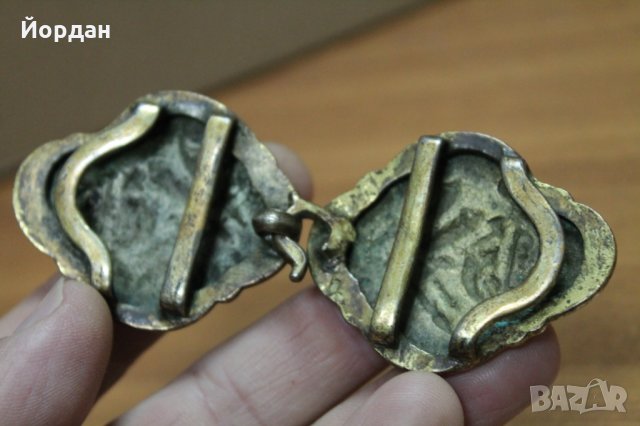 Детски сребърни пафти с живачна позлата , снимка 4 - Антикварни и старинни предмети - 34975519