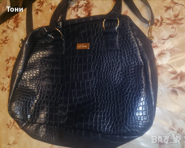 CARLA FAUSTINI Оригинал Нова Кожена Дамска Чанта 