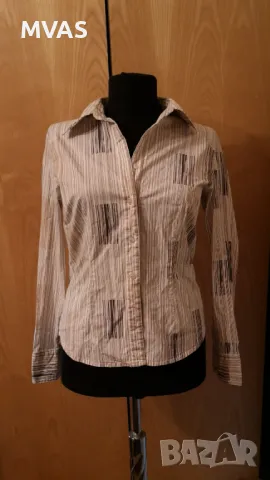 Нова дамска риза S размер бяла на райе, снимка 3 - Ризи - 49939984