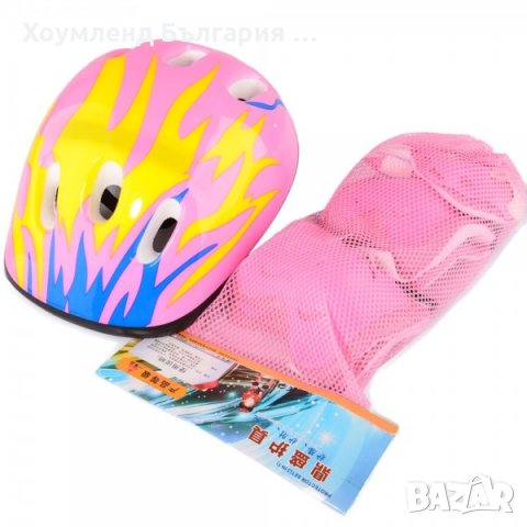 Комплект 7 части - каска, наколенки и налакътници - детски протектори, снимка 3 - Ролери, кънки - 26792691